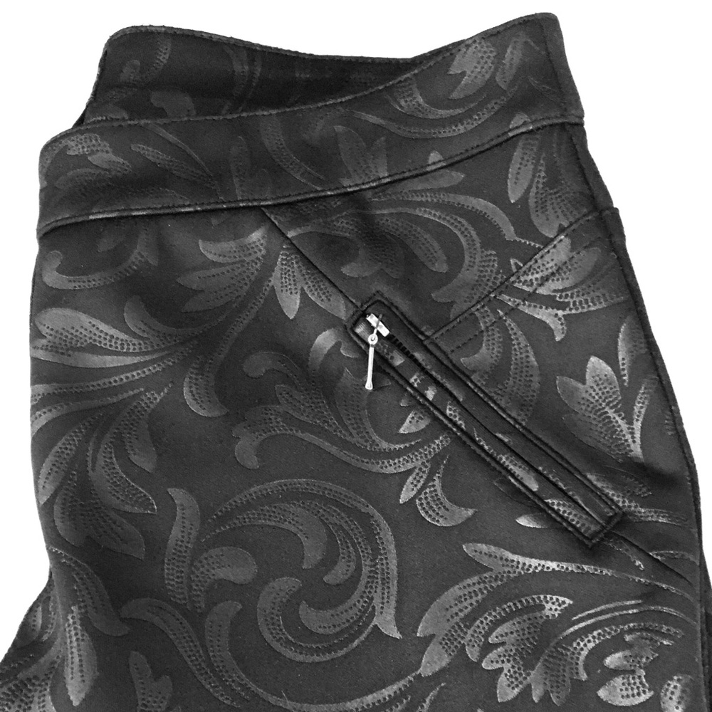 Black embossed dress pants